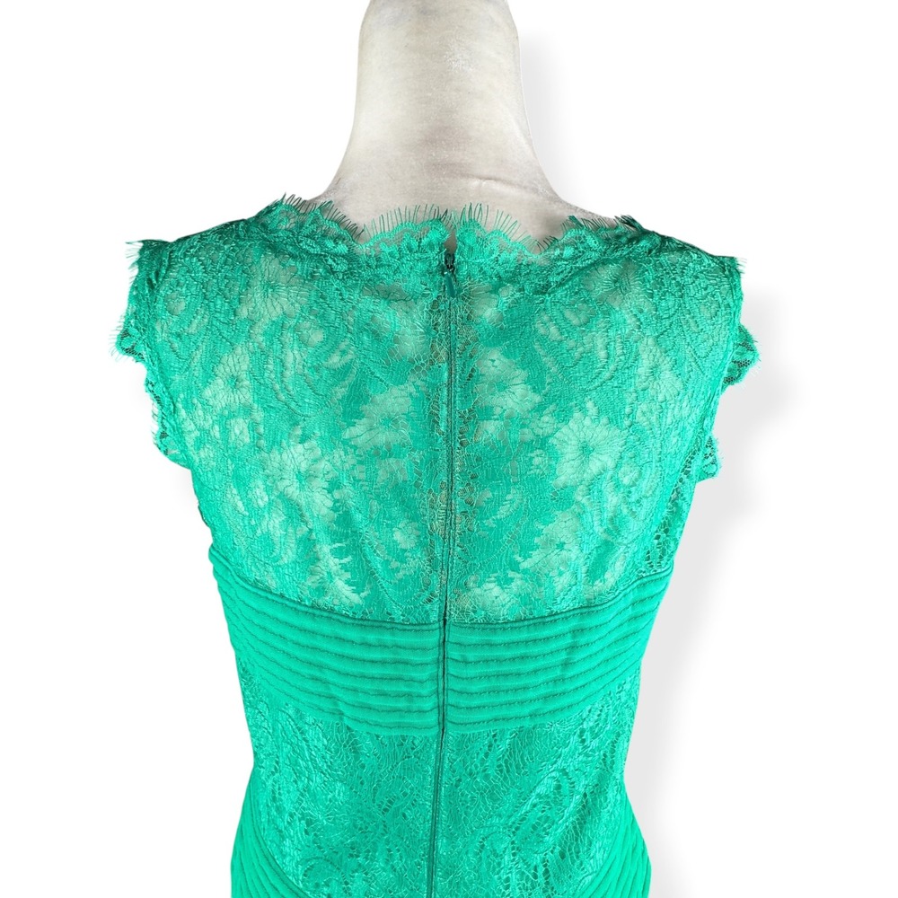 Tadashi Shoji Lace Sheath Dress Size 12 Emerald Green Cocktail Elegant Romantic - Picture 10 of 16